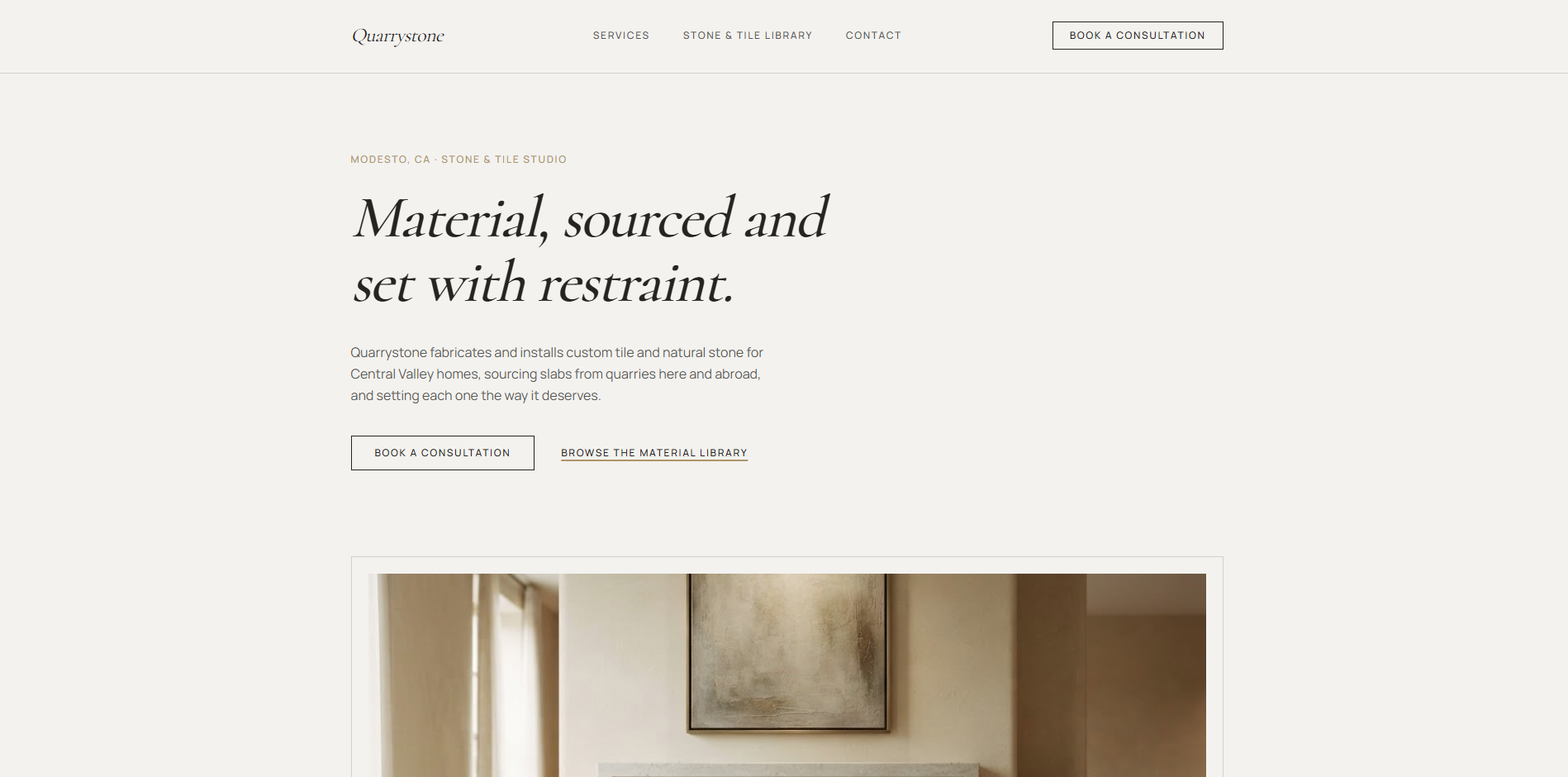 Quarrystone Tile & Masonry website homepage